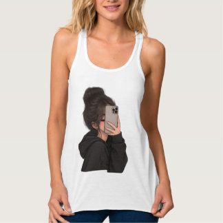 Urban Girl Phone Selfie Streetwear Graphic Racerba Tank Top