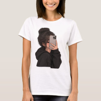 Urban Girl Phone Selfie Streetwear Graphic T-Shirt