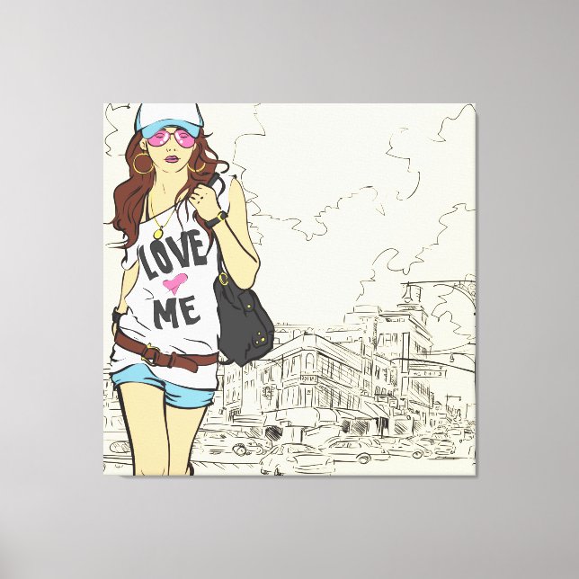Urban Girl  Wrapped Canvas (Front)
