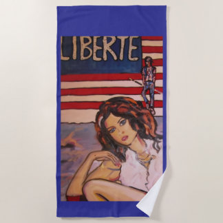 Urban Glamour:Modern PopArt Portrait Beach Towel
