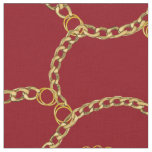 Urban Gold Chains Streetstyle Pattern On Red  Fabric