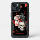 Urban Gothic Raven Human Skull Blood Splatters Iphone 13 Case at Zazzle