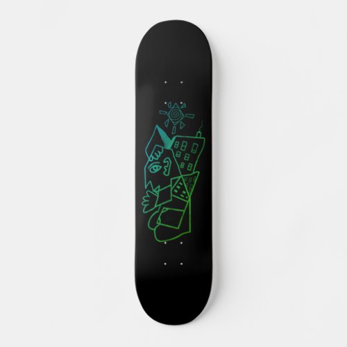 Urban Graffiti Abstract Cityscape Skateboard