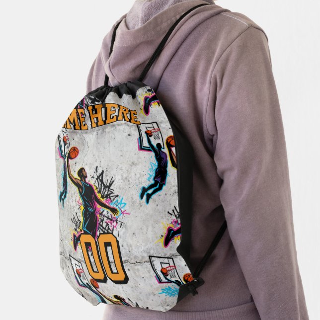 Urban Graffiti Basketball Drawstring Bag (Insitu)