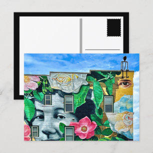 urban graffiti building in dubuque postcard