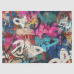 Urban Graffiti Collage with Bold Colors  Paint (1) Tissue Paper