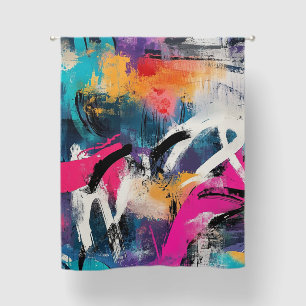 Urban Graffiti Collage with Bold Colors  Paint (2) Blackout Curtains