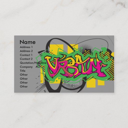 Customizable urban graffiti design business cards