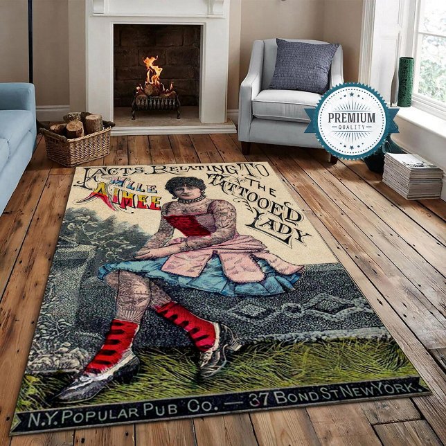 Urban Graffiti Glam: Tattoo Style Area Rug (Tattoo carpet)