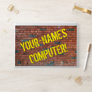 Urban Graffiti Inspired Brick Wall + Custom Name HP Laptop Skin