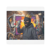 Urban Graffiti King Cartoon Poster Print