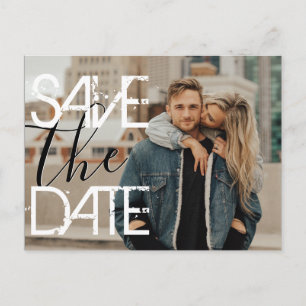Urban Graffiti Modern Script Photo Save the Date Postcard