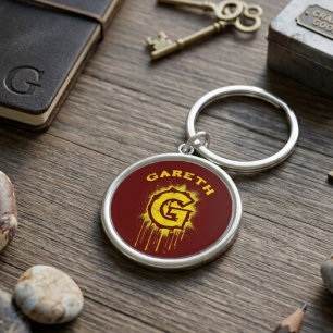 Urban Graffiti Monogram Keychain - Letter "G"