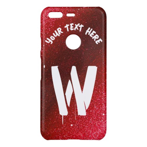 Urban Graffiti Monogram Name Red Glitter Sparkles Uncommon Google Pixel Case