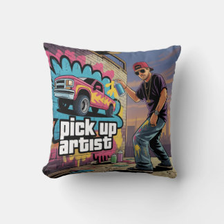 Urban Graffiti & Pickup Artist Throw Pillow