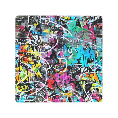 Urban Graffiti Planner Metal Print