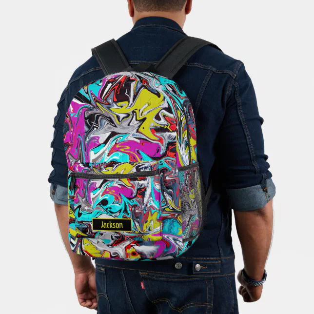 Urban graffiti printed backpack