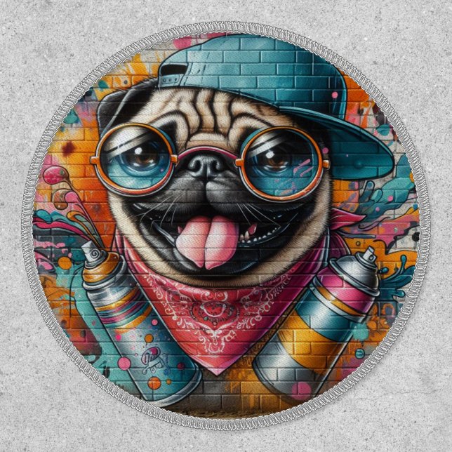 Urban Graffiti Pug Patch (Front)