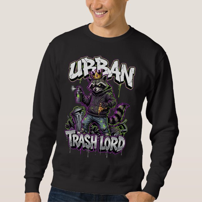 Urban Graffiti Raccoon Trash Lord Wall Art Sweatshirt (Front)