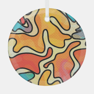 Urban Graffiti: Seamless Art Texture. Glass Ornament