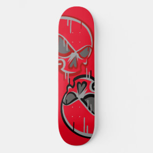 Urban Graffiti Spray Paint Skull Skateboard