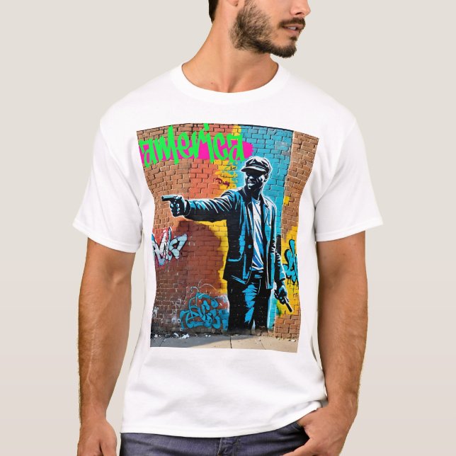 Urban Graffiti Street Art Cool Graphic T-Shirt (Front)