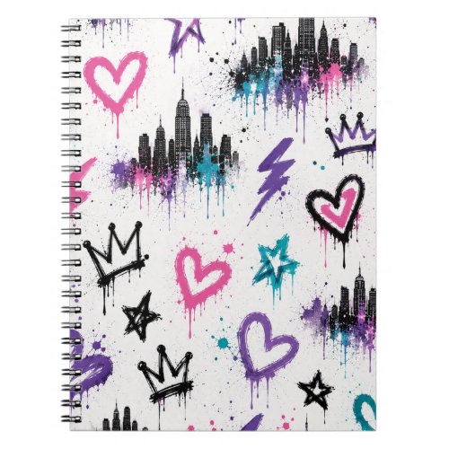 Urban Graffiti Street Art NYC Skyline Notebook