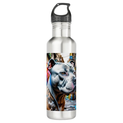 Urban Graffiti Street Art Pitbull Stainless Steel Water Bottle