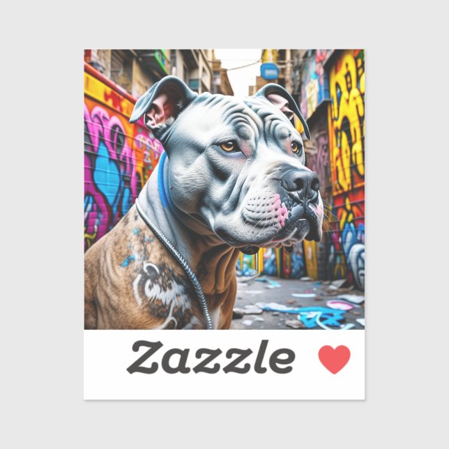 Urban Graffiti Street Art Pitbull Sticker (Sheet)