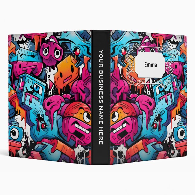 Urban Graffiti Street Art Splash 3 Ring Binder (Background)