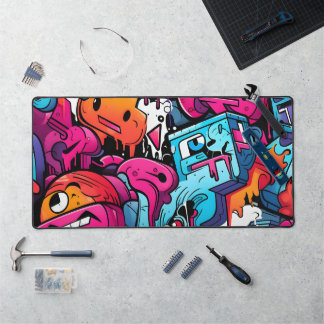 Urban Graffiti Street Art Splash Desk Mat
