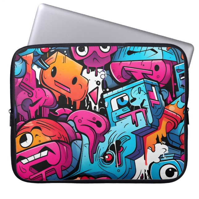 Urban Graffiti Street Art Splash Laptop Sleeve (Front)