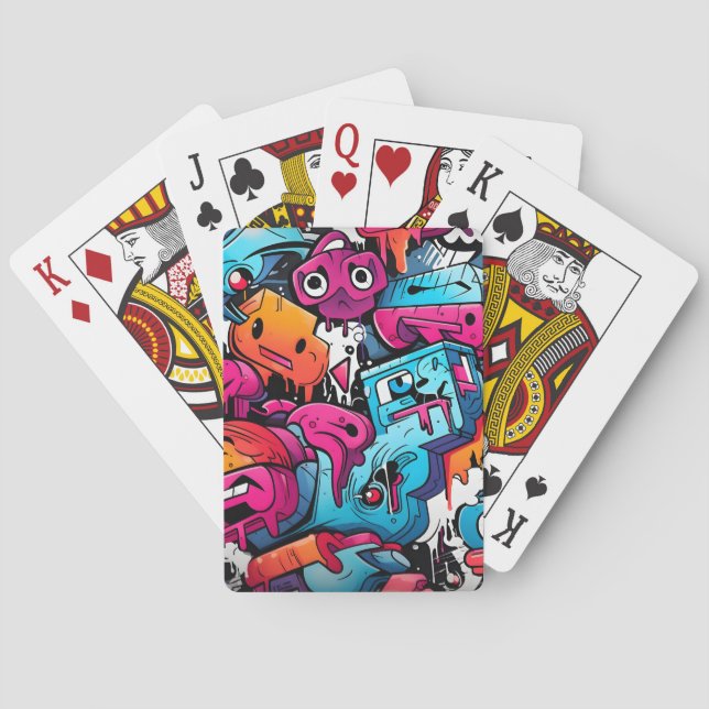 Urban Graffiti Street Art Splash Poker Cards (Back)