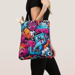 Urban Graffiti Street Art Splash Tote Bag