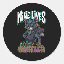 Urban Graffiti Street Cat Nine Lives Hustler