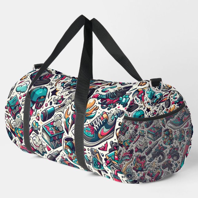 Urban Graffiti Style Duffle Bag (Right Corner)