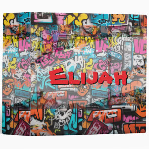 Urban Graffiti Wall 3 Ring Binder