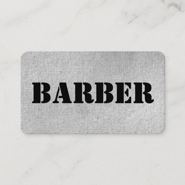 Urban Gray Barber Business Card (Front)