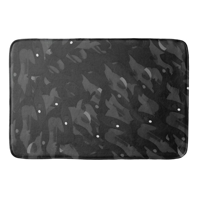 Urban Gray Camouflage Pattern Bath Mat (Front)