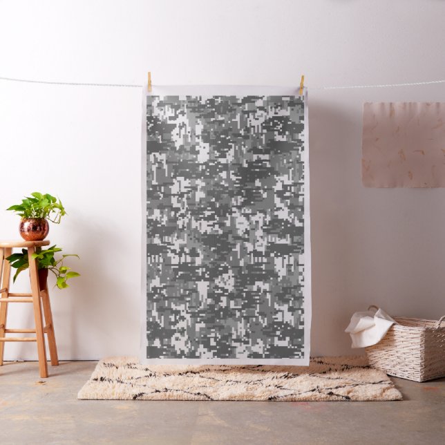 Urban Gray Digital Camo Camouflage Customizable Fabric (In Situ)