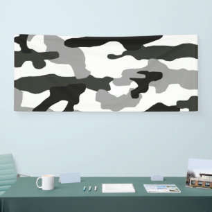 Urban grey camouflage no. 15 print banner