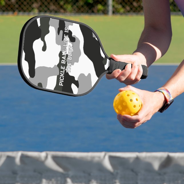Urban grey camouflage no. 15 print  carbon fiber pickleball paddle  (Insitu)