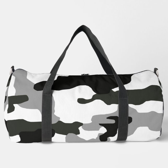 Urban grey camouflage no. 15 print  duffle bag (Front)