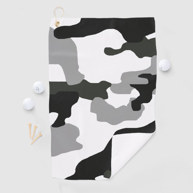 Urban grey camouflage no. 15 print   golf towel (InSitu)