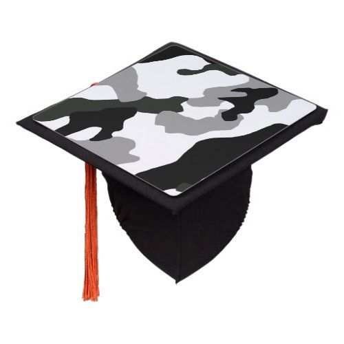 Urban grey camouflage no 15 print  graduation cap topper