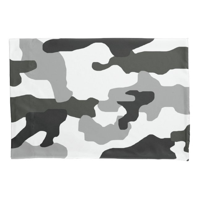 Urban grey camouflage no. 15 print   pillow case (Front)