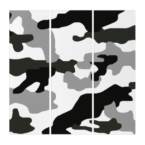 Urban grey camouflage no 15 print   triptych