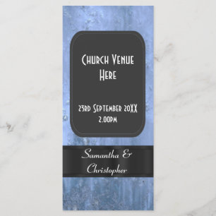 Urban grunge chalkboard style alternative wedding program