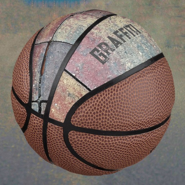 Urban Grunge Checkered Brick Customizable Basketball (Creator Uploaded)