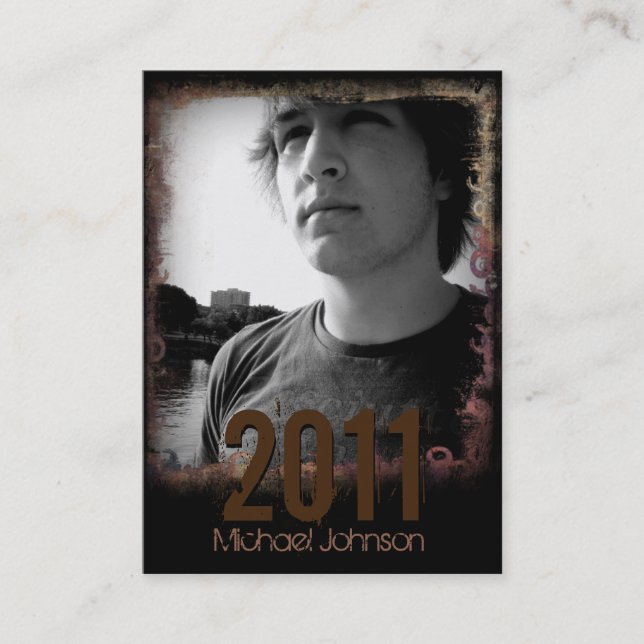 Urban Grunge Graduation Announcement Card (Front)